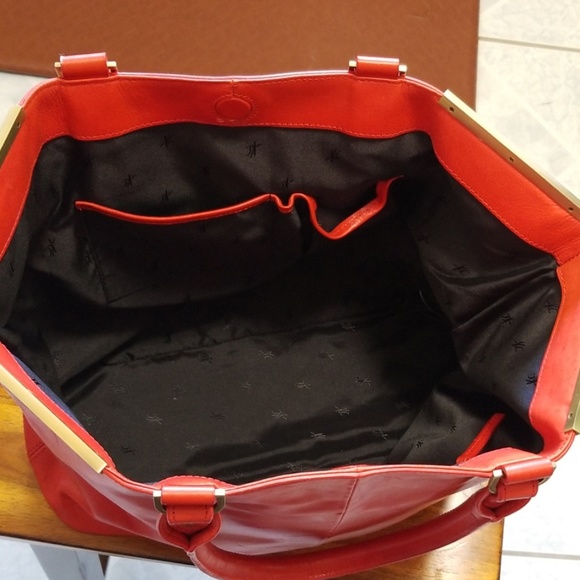 Kenneth Cole Productions Leather Tote Red RN81633 - Picture 2 of 3